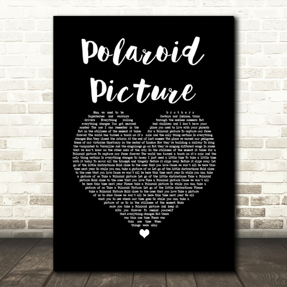 Frank Turner Polaroid Picture Black Heart Song Lyric Quote Music Poster Print