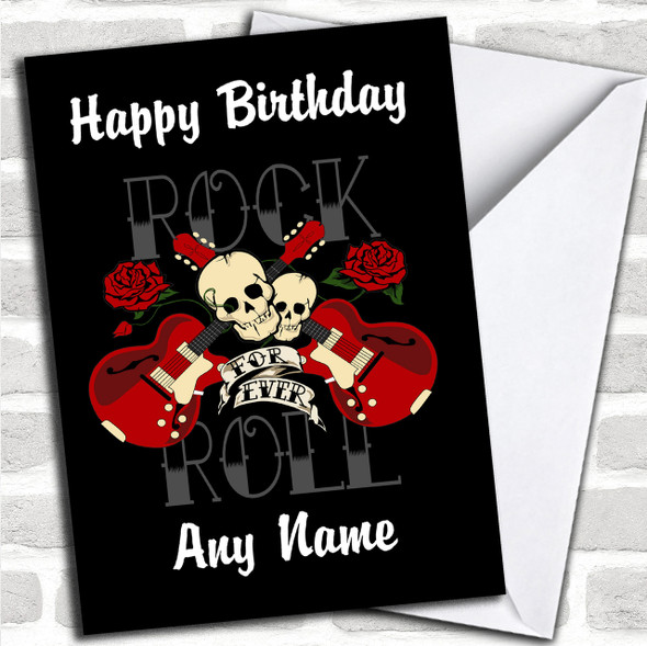 Rock N Roll Music Personalized Birthday Card