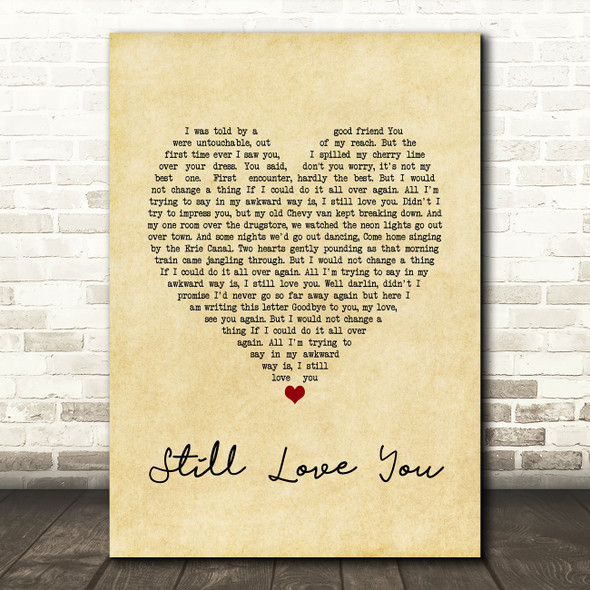 Rod Stewart Still Love You Vintage Heart Song Lyric Quote Music Poster Print