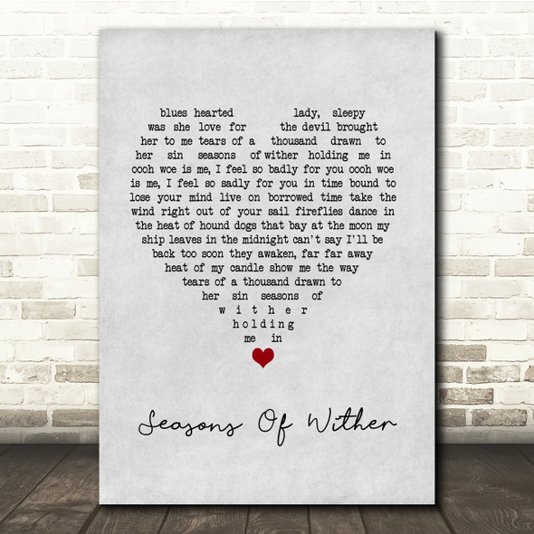 Aerosmith Seasons Of Wither Grey Heart Song Lyric Quote Music Poster Print