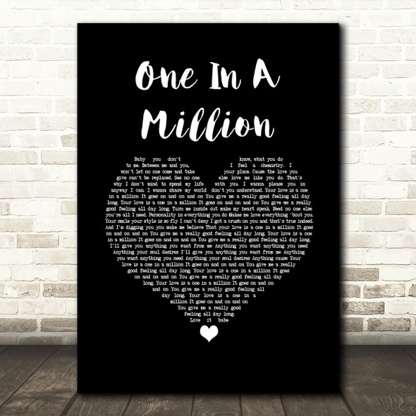Aaliyah One In A Million Black Heart Song Lyric Quote Music Poster Print