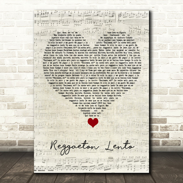 CNCO Reggaeton Lento Script Heart Song Lyric Quote Music Poster Print