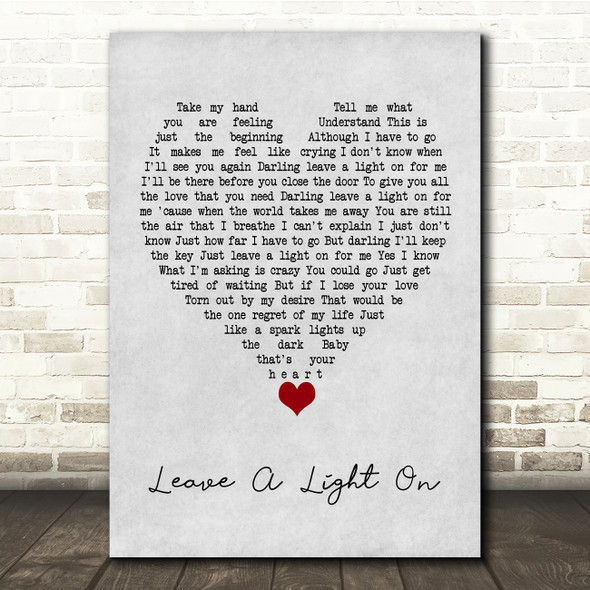 Belinda Carlisle Leave A Light On Grey Heart Song Lyric Quote Music Poster Print