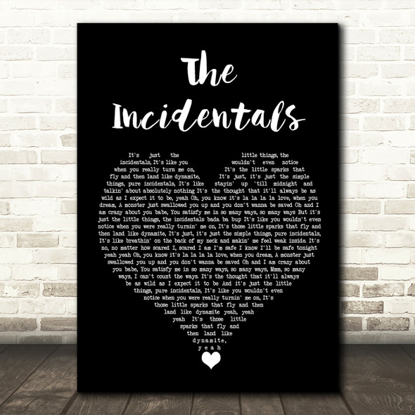 Alisha's Attic The Incidentals Black Heart Song Lyric Quote Music Poster Print