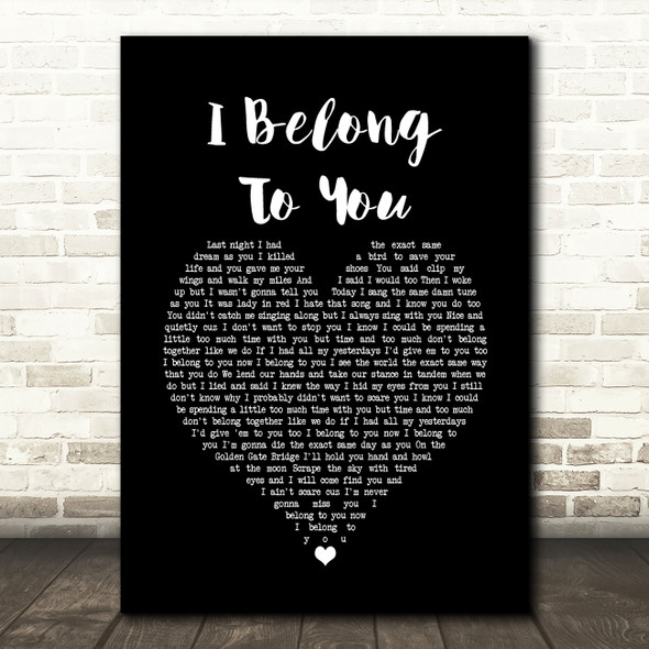 Brandi Carlile I Belong To You Black Heart Song Lyric Quote Music Poster Print
