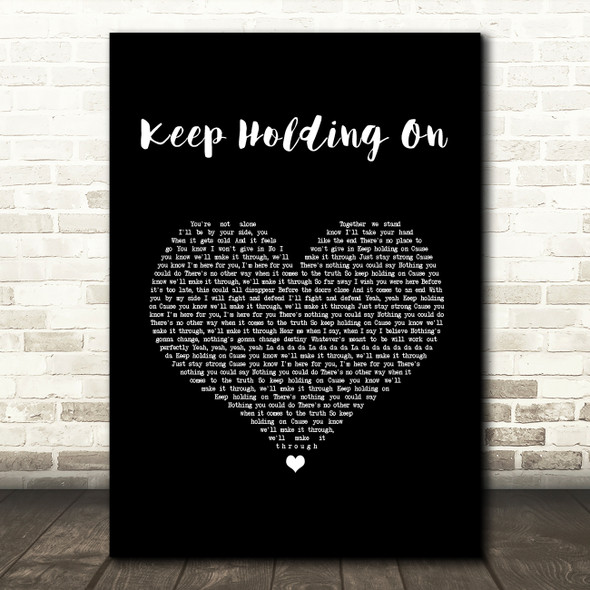 Avril Lavigne Keep Holding On Black Heart Song Lyric Quote Music Poster Print