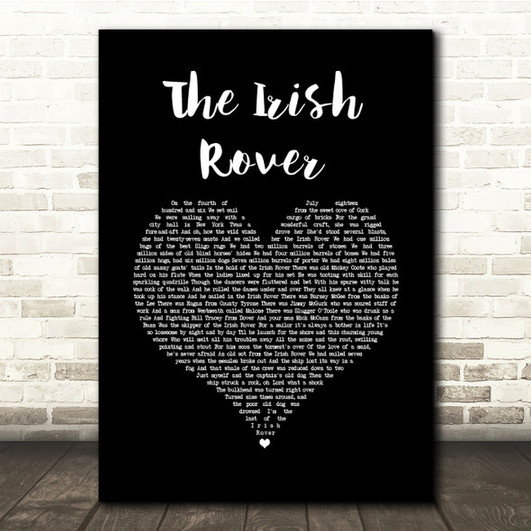The Dubliners The Irish Rover Black Heart Song Lyric Quote Music Poster Print
