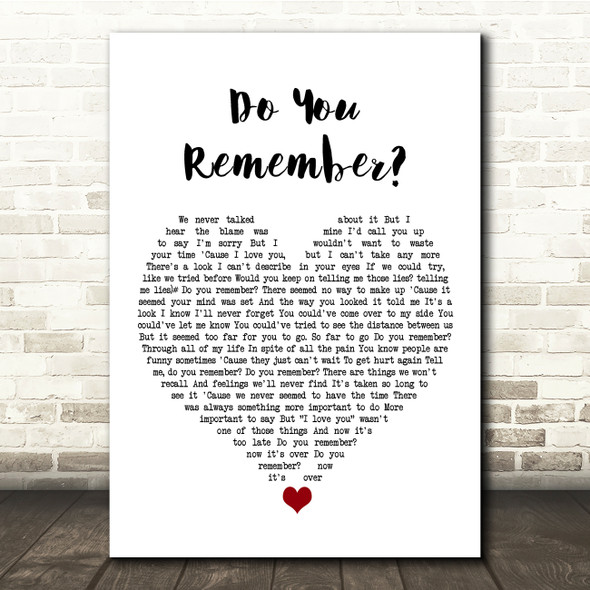 Phil Collins Do You Remember White Heart Song Lyric Quote Music Poster Print