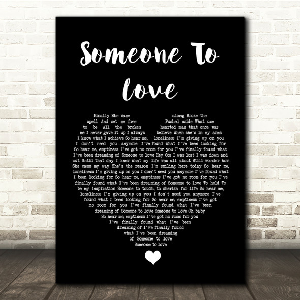 Shayne Ward Someone To Love Black Heart Song Lyric Quote Music Poster Print
