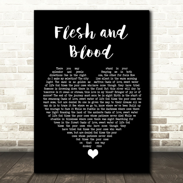 Mary Black Flesh and Blood Black Heart Song Lyric Quote Music Poster Print