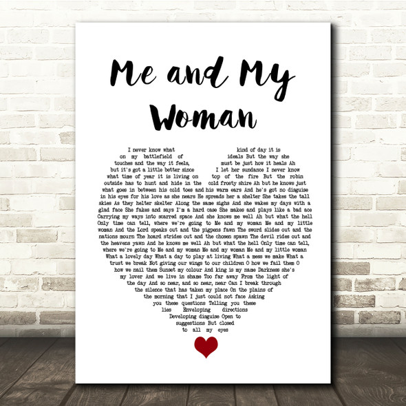 Roy Harper Me and My Woman White Heart Song Lyric Quote Music Poster Print