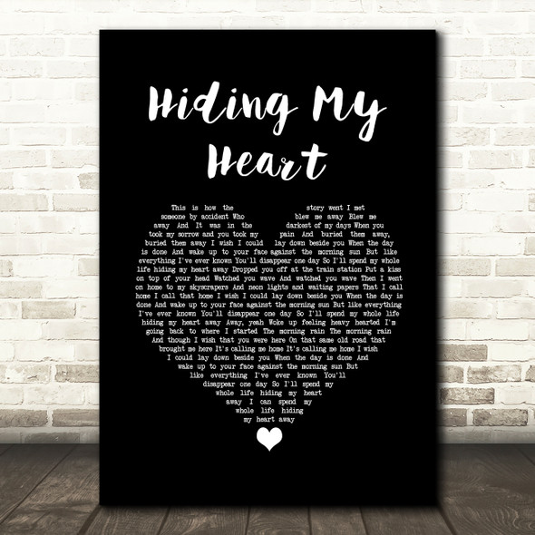 Adele Hiding My Heart Black Heart Song Lyric Quote Music Poster Print