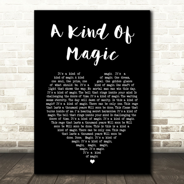 Queen A Kind Of Magic Black Heart Song Lyric Quote Music Poster Print
