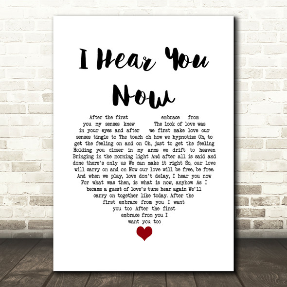 Jon & Vangelis I Hear You Now White Heart Song Lyric Quote Music Poster Print