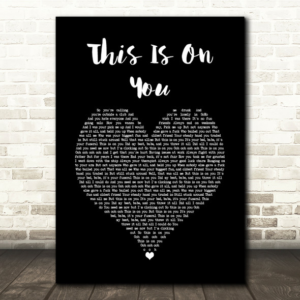 Maisie Peters This Is On You Black Heart Song Lyric Quote Music Poster Print