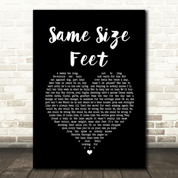 Stereophonics Same Size Feet Black Heart Song Lyric Quote Music Poster Print