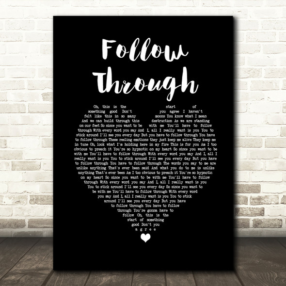 Gavin DeGraw Follow Through Black Heart Song Lyric Quote Music Poster Print