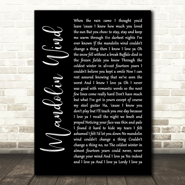 Rod Stewart Mandolin Wind Black Script Song Lyric Quote Music Poster Print