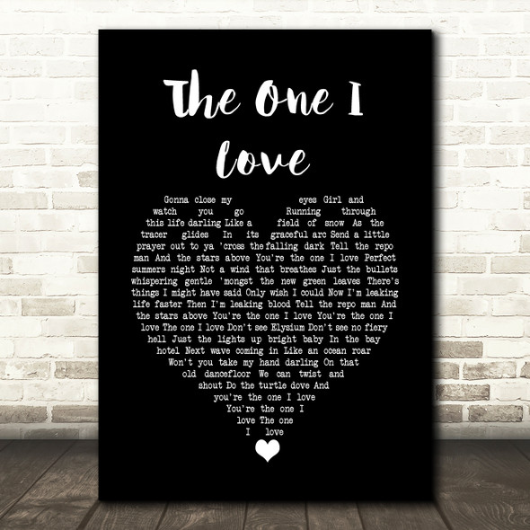 David Gray The One I Love Black Heart Song Lyric Quote Music Poster Print