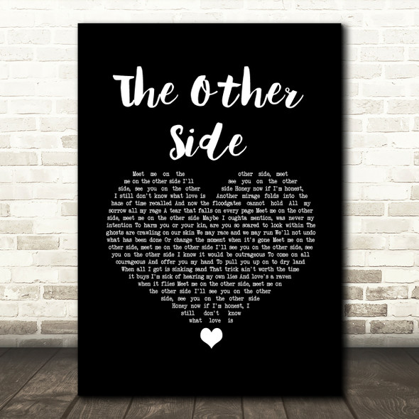 David Gray The Other Side Black Heart Song Lyric Quote Music Poster Print