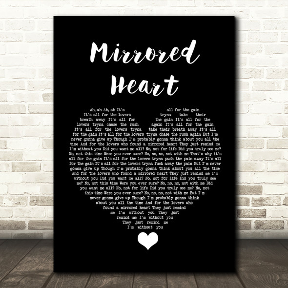FKA Twigs Mirrored Heart Black Heart Song Lyric Quote Music Poster Print