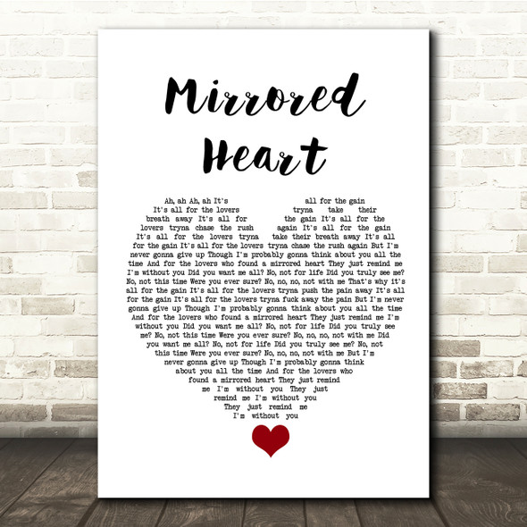 FKA Twigs Mirrored Heart White Heart Song Lyric Quote Music Poster Print