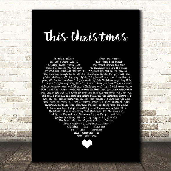 Oh Wonder This Christmas Black Heart Song Lyric Quote Music Poster Print