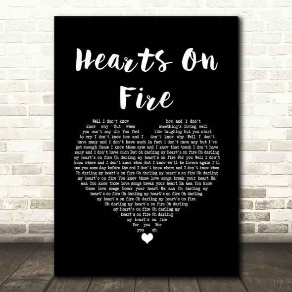 Passenger Hearts On Fire Black Heart Song Lyric Quote Music Poster Print