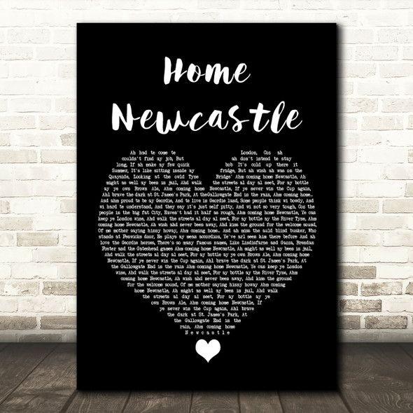 Busker Home Newcastle Black Heart Song Lyric Quote Music Poster Print
