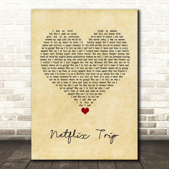 AJR Netflix Trip Vintage Heart Song Lyric Quote Music Poster Print