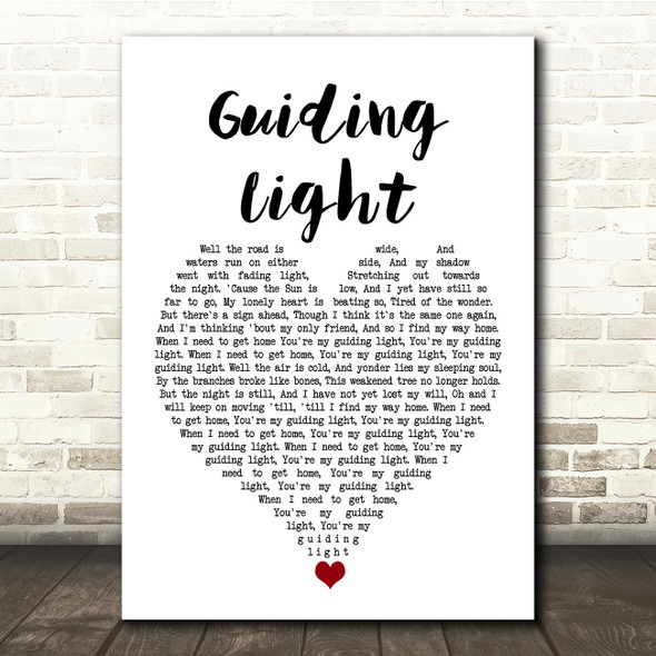 Foy Vance Ft Ed Sheeran Guiding Light White Heart Song Lyric Quote Music Poster Print