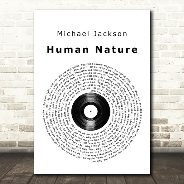 Michael Jackson Human Nature Vinyl Record Song Lyric Quote Music Poster Print