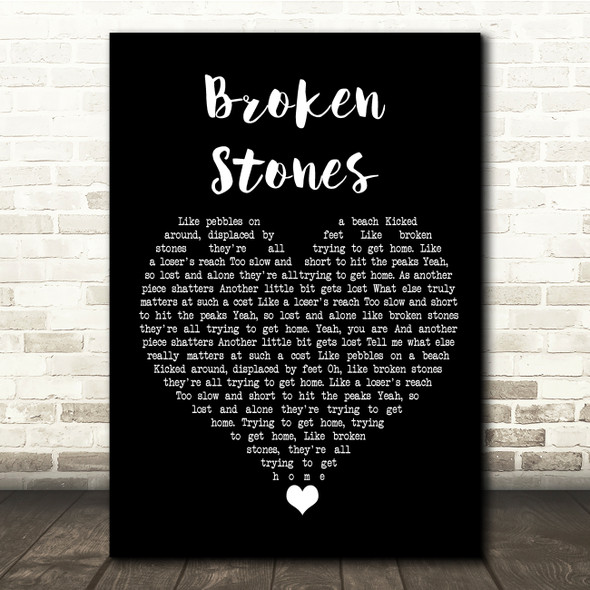 Paul Weller Broken Stones Black Heart Song Lyric Quote Music Poster Print