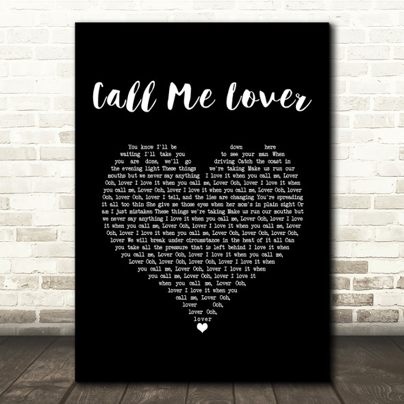 Sam Fender Call Me Lover Black Heart Song Lyric Quote Music Poster Print