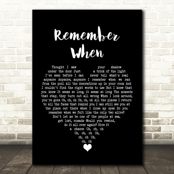 Wallows Remember When Black Heart Song Lyric Quote Music Poster Print