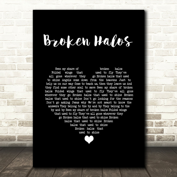 Chris Stapleton Broken Halos Black Heart Song Lyric Quote Music Poster Print