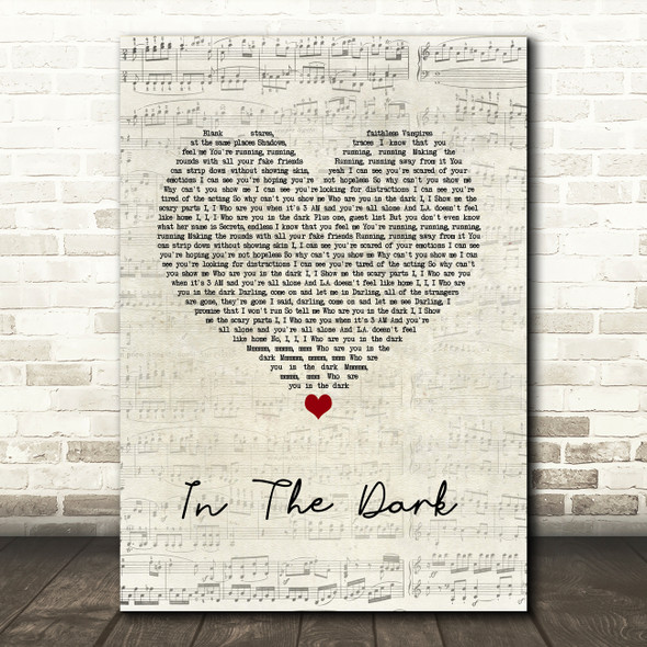 Camila Cabello In The Dark Script Heart Song Lyric Quote Music Poster Print