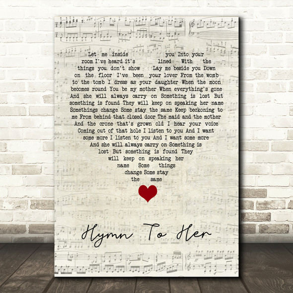 The Pretenders Hymn To Her Script Heart Song Lyric Quote Music Poster Print