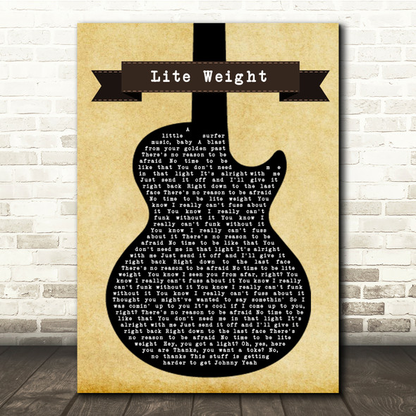 Anderson Paak Lite Weight Black Guitar Song Lyric Quote Music Poster Print