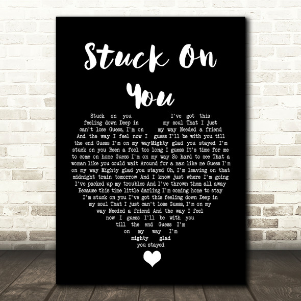 Lionel Richie Stuck On You Black Heart Song Lyric Quote Music Poster Print