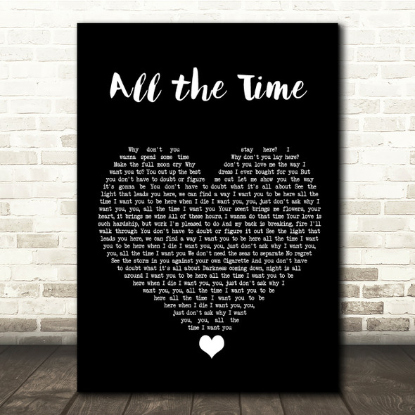 The Kooks All the Time Black Heart Song Lyric Quote Music Poster Print