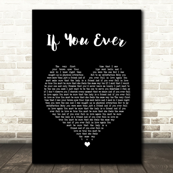 Gabrielle with East 17 If You Ever Black Heart Song Lyric Quote Music Poster Print