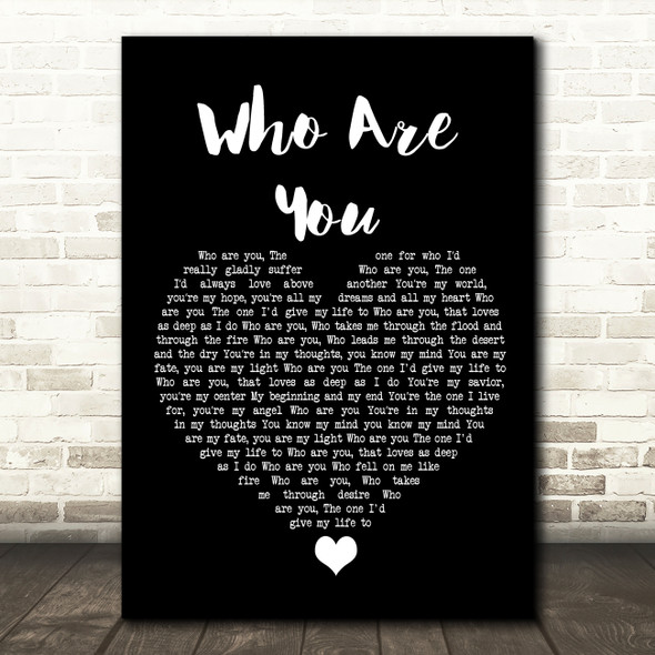 Carrie Underwood Who Are You Black Heart Song Lyric Quote Music Poster Print