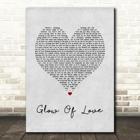 Luther Vandross Glow Of Love Grey Heart Song Lyric Quote Music Poster Print