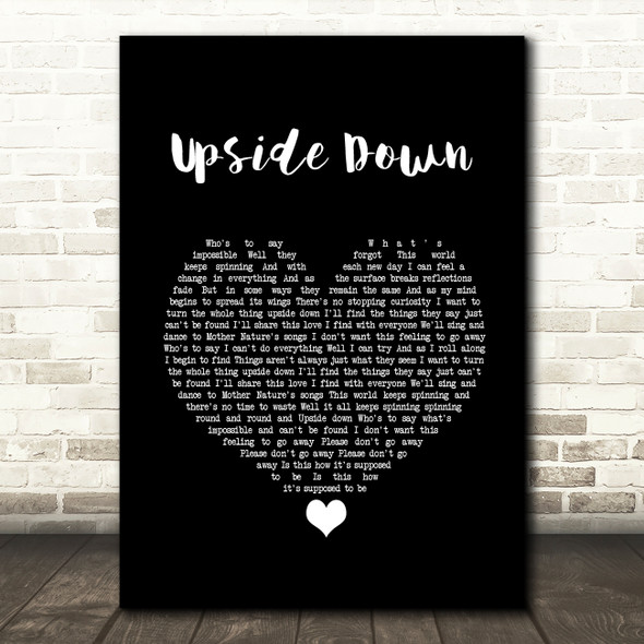 Jack Johnson Upside Down Black Heart Song Lyric Quote Music Poster Print