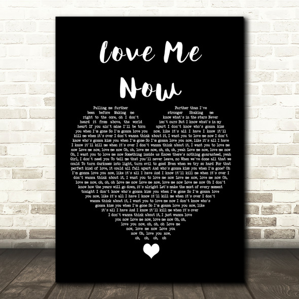 John Legend Love Me Now Black Heart Song Lyric Quote Music Poster Print