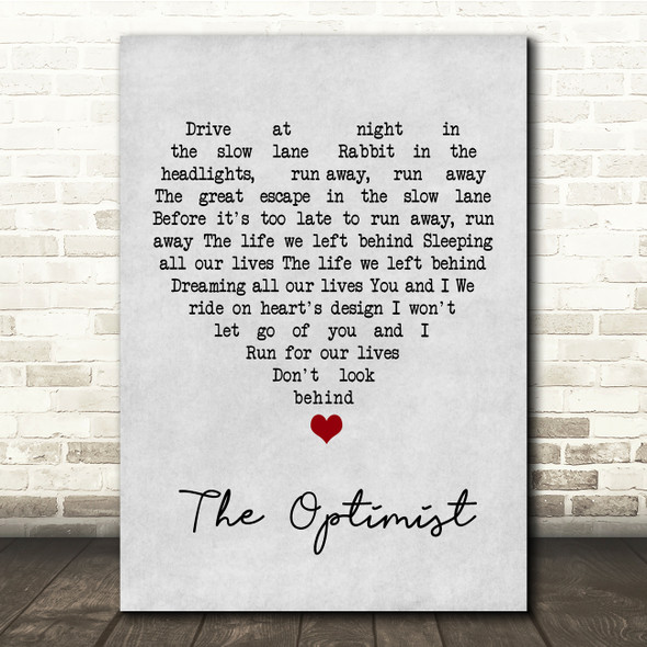 Anathema The Optimist Grey Heart Song Lyric Quote Music Poster Print
