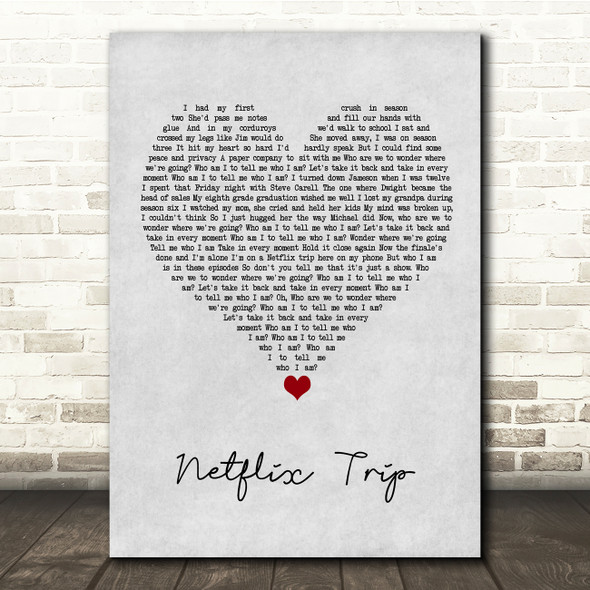AJR Netflix Trip Grey Heart Song Lyric Quote Music Poster Print