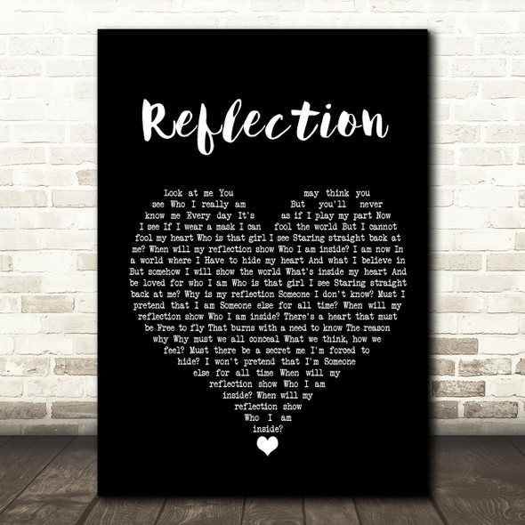 Christina Aguilera Reflection Black Heart Song Lyric Quote Music Poster Print