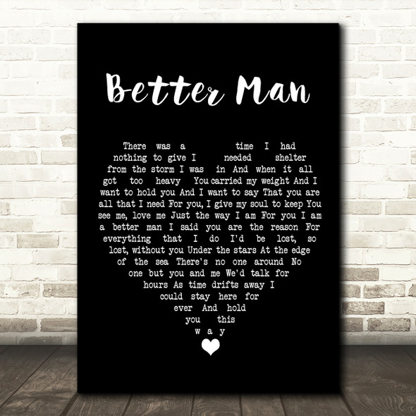 James Morrison Better Man Black Heart Song Lyric Quote Music Poster Print